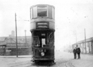 Tram No. 188 in front of Queens Road Depot, Charlotte Road, left, W.H. Blake and Co. Ltd., Structural Engineers in background Tram No. 188 in front of Queens Road Depot, Charlotte Road, left, W.H. Blake and Co. Ltd., Structural Engineers in background