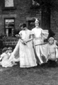 St. Bartholomew's Church (Burgoyne Road), first May Queen, organised by Dorothy Bentley, photographed at Carr Road, Walkley, group includes Joyce Hulett, Geoffrey Hulet, Evelyn Carnell, Willetta Scholes and Frankie Rabjohn