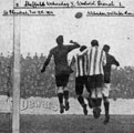 Wednesday's goal keeper clears at Plumpstead, Woolwich Arsenal 1 Sheffield Wednesday 0