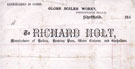 Receipt for Richard Holt, boiler and tank manufacturer, Globe Boiler Works, Penistone Road