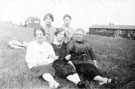 Ladies from the Wincobank Clarion Fellowship on Clarion Club House land just past the Dore Moor Inn, Hathersage Road; with the clubhouse in the background the small building on the left is a roadside shop