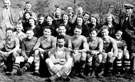 View: v01428 Clarion Football Team, rear of the Sheffield Clarion Club House, Hathersage Road (just past the Dore Moor Inn)