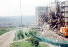 Demolition of Mandrake Tower Block behind East Bank Tower Block, Park Grange Road, Norfolk Park