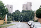 Looking towards East Bank Road, prior to the demolition of St Aidan's Tower block, Norfolk Park