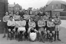 Football Team Photograph, Winners of the Wednesday Shield 1928/9, Teacher Mr. Fletcher (left) and Headmaster Mr. Dobson (right), Shiregreen Council School