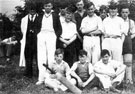 Cricketers group photograph including Bob Short (seated extreme right) Cricketers group photograph including Bob Short (seated extreme right)