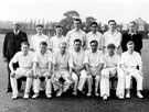 View: v01765 English Steel Corporation cricket team, Sports Ground, Shiregreen Lane with the park keepers house for Concord Park in the background