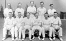 English Steel Corporation cricket team, sports ground, Shiregreen Lane with captain F. Smith 3rd left front row