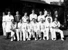 English Steel Corporation cricket team at Birkenhead with Bob Short, captain seated in the middle