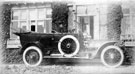 Chauffeur in motor-car outside Whirlow House, off Ecclesall Road South, home of Edgar Allen, Steel Manufacturer Chauffeur in motor-car outside Whirlow House, off Ecclesall Road South, home of Edgar Allen, Steel Manufacturer