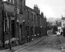 Broom Close, off Sharrow Street, looking towards London Road, showing No. 32, former premises of Hill Brothers (Horn Handles) Ltd., Manufacturers of umbrellas and walking stick handles, extreme left