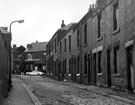 Broom Close, looking towards Sharrow Street, showing No. 32 former premises of Hill Brothers (Horn Handles) Ltd., manufacturers of umbrellas and walking stick handles, on right, at top