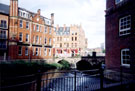 Former William and Glyn's Bank, Royal Exchange Flats and Lady's Bridge from Riverside Walk behind the old Exchange Brewery (extreme right)