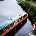 Park House School's narrowboat 'Avril' negotiating the lock at Holmes, Rotherham