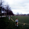 View: v02003 Robert Rhodes, Rotherham Harriers out on the course of the under 11's South Yorkshire Cross Country League, Hillsborough Park