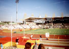 Andy Ashurst, Sale Harriers warming up for the Mens Pole Vault, International Athletics Meeting, DonValley Stadium