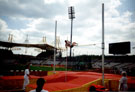 Kate Staples (alias Zodiac from tv's Gladiators) attempting a height in the  Womens Pole Vault, AAA's Championships, Don Valley Stadium eventual winner with 3m 65 a British and Commonwealth Record