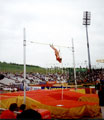 Mike Edwards, Belgrave Harriers attempting a height in the Mens Pole Vault, AAA's Championships, Don Valley Stadium