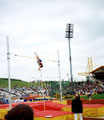 Nick Buckfield, Crawley A.C. attempting a height in the Mens Pole Vault, AAA's Championships, Don Valley Stadium