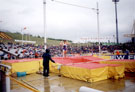 Jean Galfione, France acknowledging the crowd after clearing the bar in the Mens Pole Vault, McDonalds International Athletics Meeting, DonValley Stadium