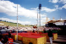 Andrea Muller, Germany attempting a height in the Womens Pole Vault, McDonalds Games Athletics Meeting, DonValley Stadium, eventually finished 1st with 4.02 (German Record) after 3 failures at the World Record of 4.18 Andrea Muller, Germany attempting a height in the Womens Pole Vault, McDonalds Games Athletics Meeting, DonValley Stadium, eventually finished 1st with 4.02 (German Record) after 3 failures at the World Record of 4.18
