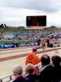 Neil Winter on the runway in the Mens Pole Vault, McDonalds Games Athletics Meeting, DonValley Stadium