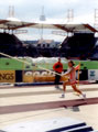 Tim Lobinger, Germany on the runway in the Mens Pole Vault, McDonalds Games Athletics Meeting, DonValley Stadium