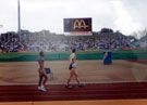 Half of Britains Silver Medal 4 x 400 Relay Quartet Mark Richardson and Roger Black (Olympic Silver Medalist from Atlanta) after the Mens 400m, McDonalds Games Athletics Meeting, DonValley Stadium
