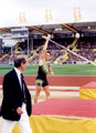 Nick Buckfield, GBR warming up in the Mens Pole Vault, Securicor Games, Don Valley Stadium Nick Buckfield, GBR warming up in the Mens Pole Vault, Securicor Games, Don Valley Stadium