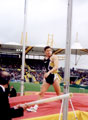 Riaan Botha, South Africa after clearing a height in the Mens Pole Vault, Securicor Games, Don Valley Stadium