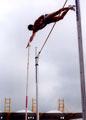 Pat Manson, USA clearing a height in the Mens Pole Vault, Securicor Games, Don Valley Stadium Pat Manson, USA clearing a height in the Mens Pole Vault, Securicor Games, Don Valley Stadium