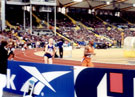 Start of the 400m with No. 2 in orange Darnall Hall USA, Iwan Thomas No. 7, Securicor Games, Don Valley Stadium