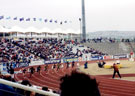 Start of the 150m with Linford Christie in lane 3, Securicor Games, Don Valley Stadium