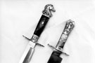19th century bowie knives with horse and alligator motif, displayed at the Cutlers' Hall 19th century bowie knives with horse and alligator motif, displayed at the Cutlers' Hall