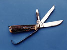 Sport's knife with hoof pick and stag handle, produced by Stan Shaw Sport's knife with hoof pick and stag handle, produced by Stan Shaw