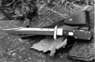 Folding bowie knife with cocobolo handle, made by Stan Shaw Folding bowie knife with cocobolo handle, made by Stan Shaw