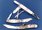 Pearl and abalone exhibition knives by Stan Shaw Pearl and abalone exhibition knives by Stan Shaw