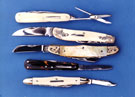 Pocket-knives in ivory, tortoiseshell, and 'gold' pearl by Stan Shaw Pocket-knives in ivory, tortoiseshell, and 'gold' pearl by Stan Shaw