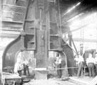 Hammer shop, Vickers Ltd., River Don Works showing 8-ton hammer forging a disc Hammer shop, Vickers Ltd., River Don Works showing 8-ton hammer forging a disc