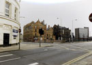 Lady's Bridge and Castlegate taken from Bridge Street with Royal Exchange Flats, Hancock and Lant Building and Bristol Hotel in the background