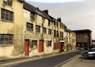 Former premises of John Watts (Sheffield and London) Ltd., cutlery manufacturers, Lambert Works, Lambert Street looking towards the former 'The Hostel', also known as Tudor House, West Bar