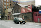 No. 70, Hole in the Wall public house (Wicker Brewery) and No. 48, Henry Matthews Ltd., timber merchants, Savile Street with Saville House in the background