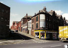 Yorkshire Decorating Centre, West Bar / Gibraltar Street and the junction with Furnace Hill looking towards Hope Works (after the large archway former F.G. Pearson and Co., edge tool manufacurers) 