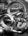 English Steel Corporation, South Machine Shop - gear wheel rims, rotors and three types of crankshafts.