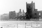 View of Corn Exchange awaiting demolition from across the site formerly occupied by Castlefolds Market