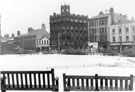 View from the Peace Gardens looking towards Norfolk Street showing  Nos. 163/5 Walker and Carson, stationers (extreme right); Howard Chambers (tall building centre) and Nos. 147-151, Ernest W. Hatfield, motor car distributor
