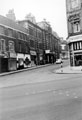 Cambridge Street from Pinstone Street showing, No. 49, Fairprice Fireplace Co. Ltd (right); 62-64, Maison Constance, ladies hairdresser (left); 60, Candy Box, confectioners, 58, Oxley's, outfitters and The Hippodrome being used as a cinema