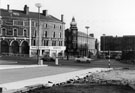 The Nelson Hotel (extreme left), Benefit Footwear Ltd., Moorhead, Tudor House at the junction of Union Street and Furnival Street looking towards W.H.Curtis, radio and television dealer