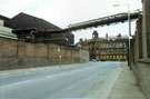 Brightside Lane showing Sheffield Forgemaster Ltd., River Don Works (formerly British Steel Corporation) with Brightside Works Offices in the background