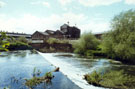 Brightside Weir, River Don from Weir Head, Five Weirs Walk looking towards Sheffield Forgemasters Ltd., River Don Works
